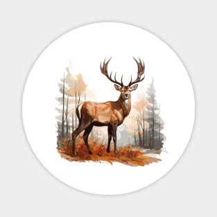 Deer And Forest Magnet